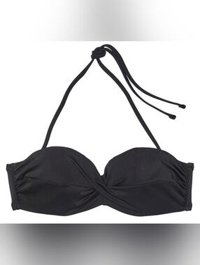32A 32B 32C VS Swim Bandeau PushUp Bikini Top Black Tropical